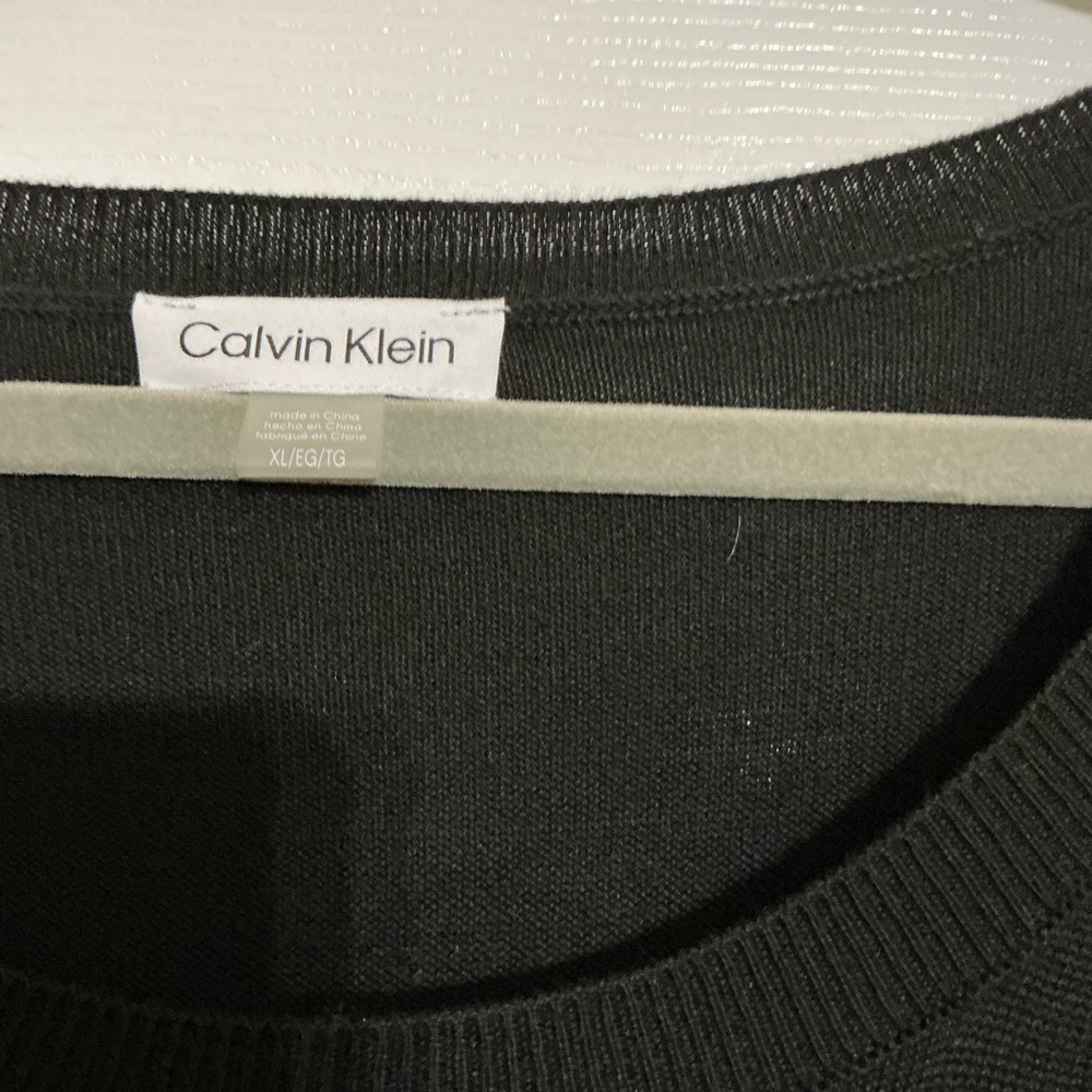Calvin Klein Black Long Sleeve Fringe Dress - Picture 2 of 5